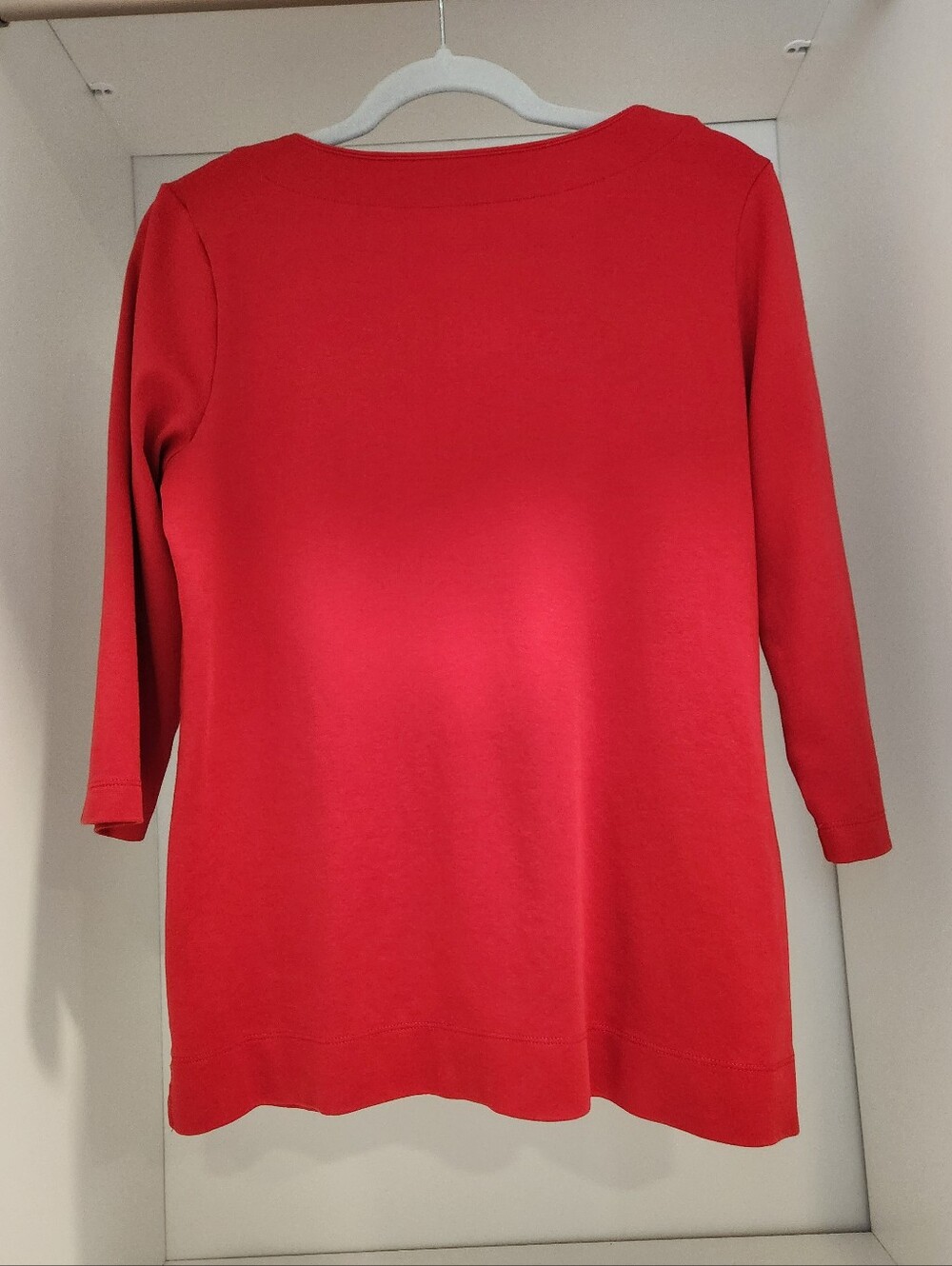 LL Beans Women's Pima Cotton Tunic 3/4 Sleeves With Split Neck - Picture 2 of 7